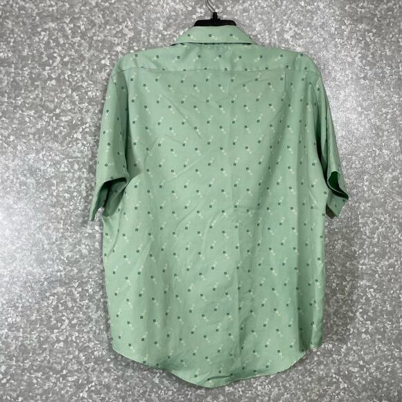 Hampshire House Van Huesen Vintage 1970's Mint Green Button Up Shirt - Size 15.5 - Picture 6 of 6